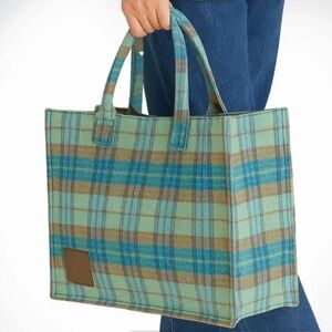 Sandro Kasbah Plaid Tote - Blue, Green, Tan